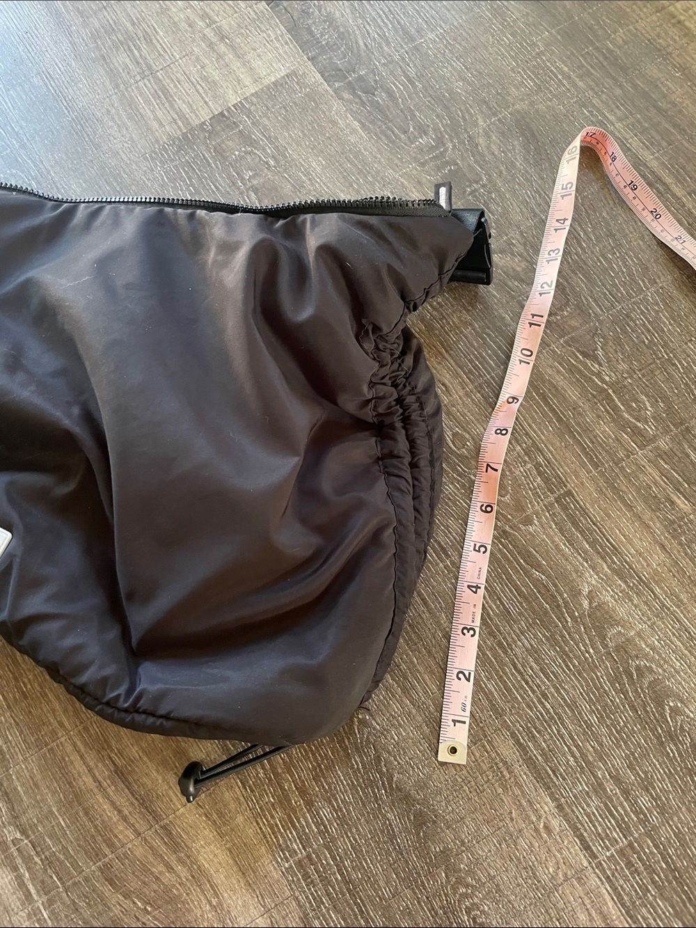 Wilo The Label Ruched Cinched Puffer Bag. Black - Picture 6 of 6